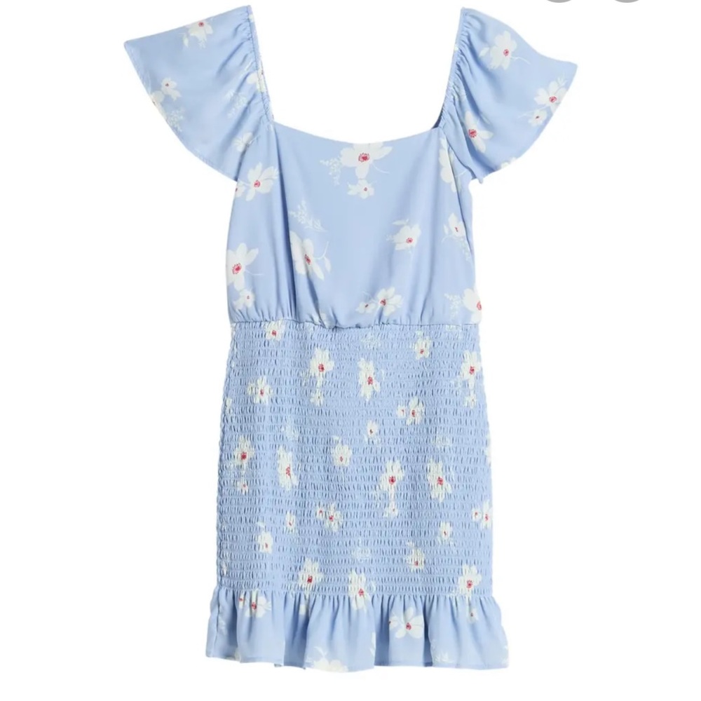 Flutter sleeve floral dress